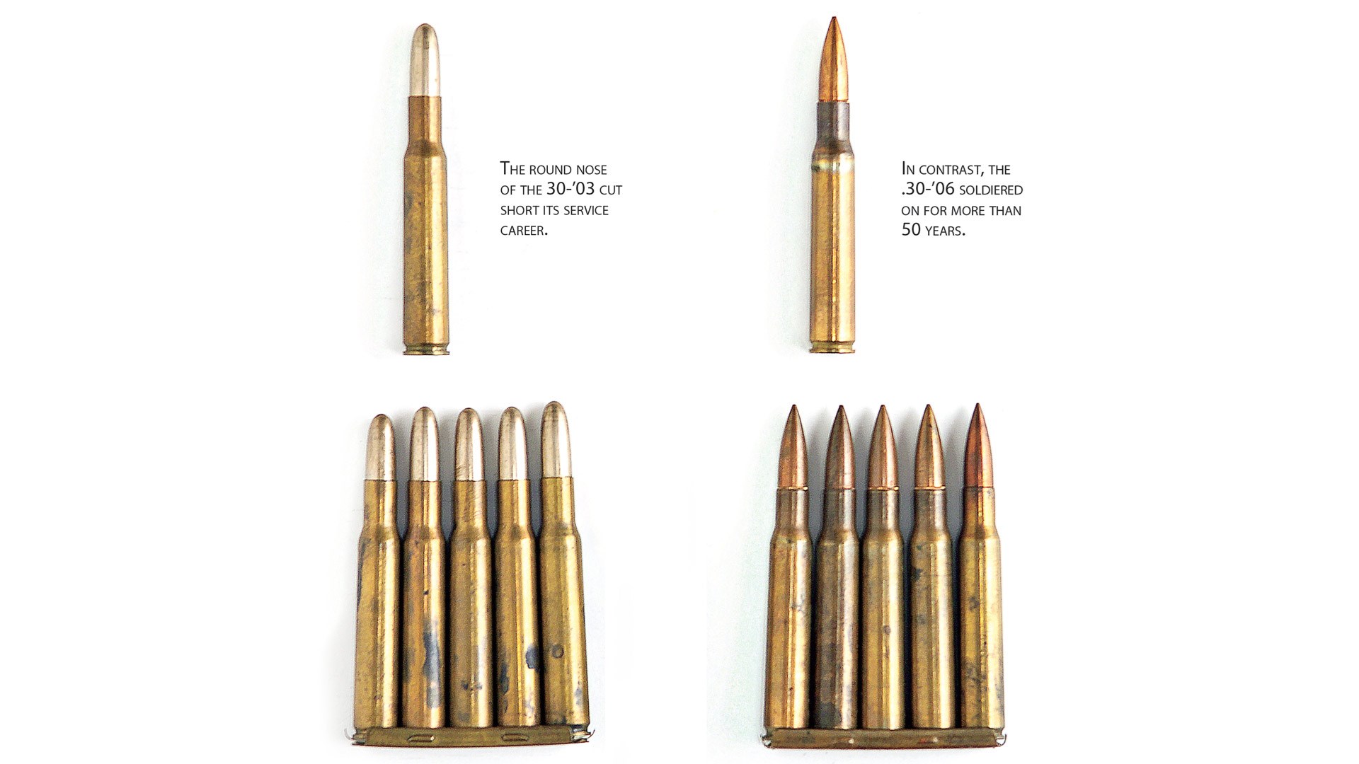 ammunition comparison side by side clips bullets rounds