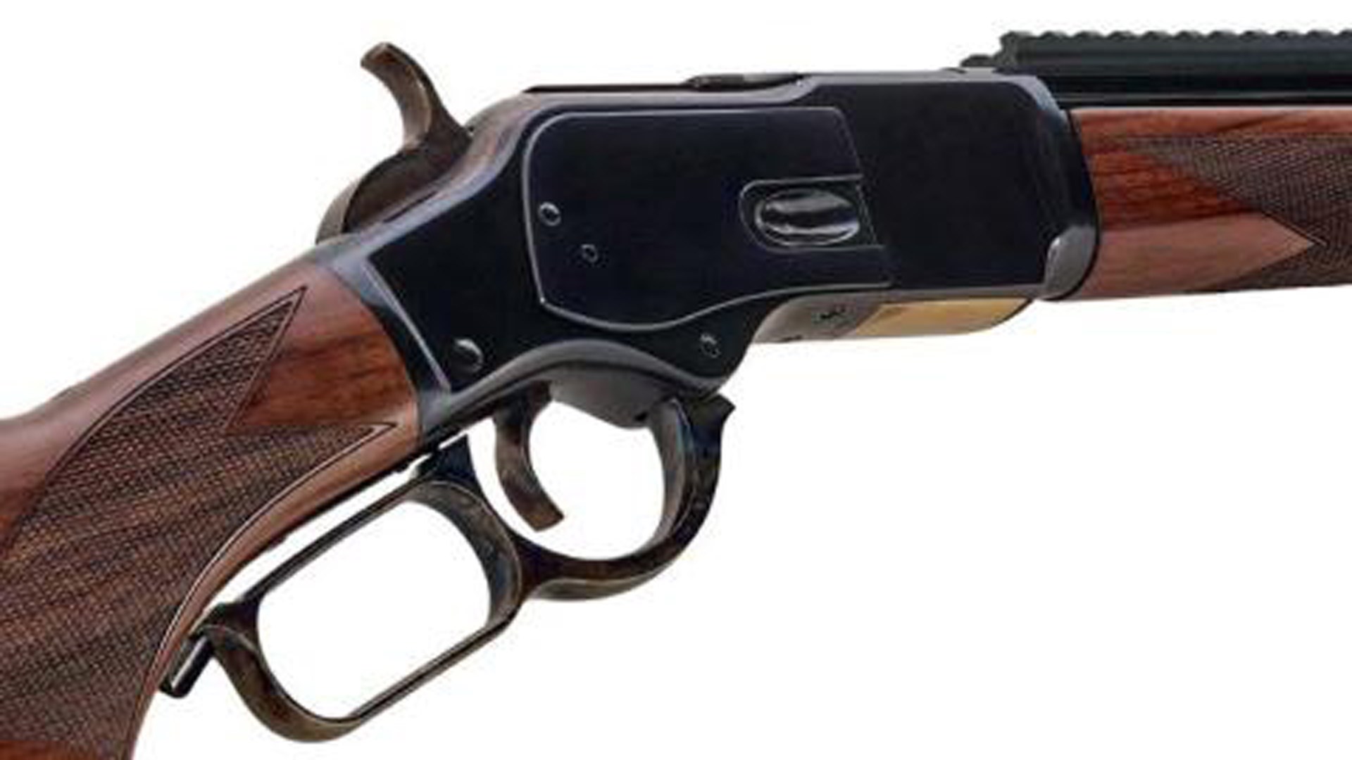 Right side of the receiver on the Uberti 1873 Hunter Rifle.