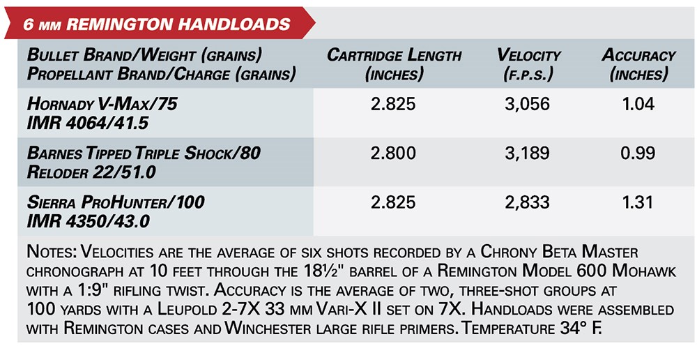 6 mm remington handloads