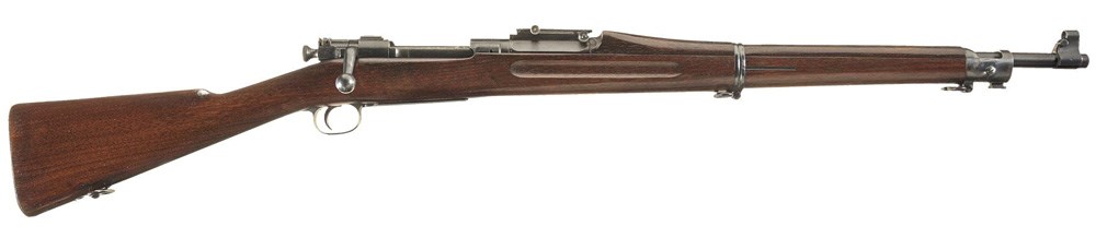 Model 1903 Springfield right-side view of bolt-action rifle wood stock