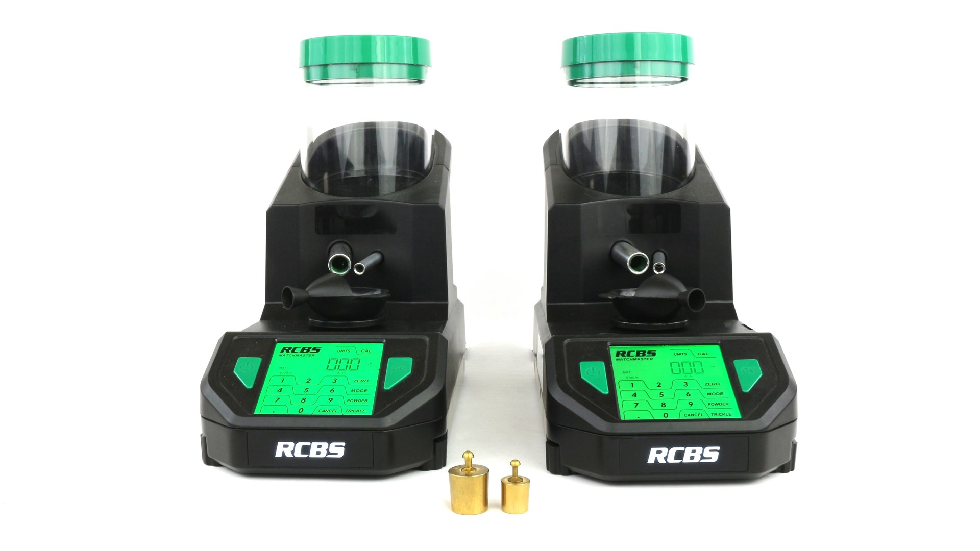 RCBS Powder dispenseres side by side