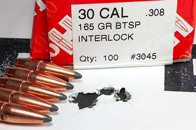 tight group using Hornady’s 165-grain InterLock BTSP bullets