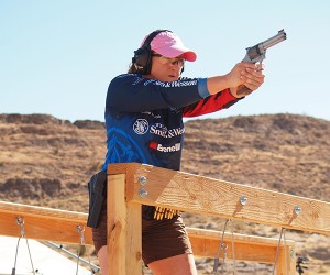 Julie Golob shooting at the USPSA Revolver National Championships.