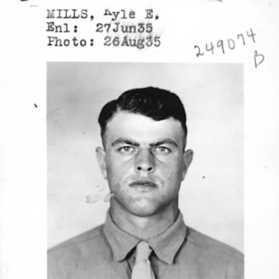 Kyle Mills Enlistment Photograph.
