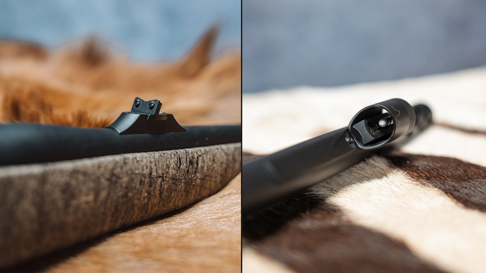 Front and rear sights on the Weatherby Mark V Dangerous Game Rifle.