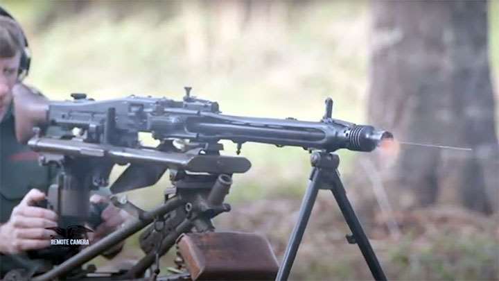 Firing the MG42.