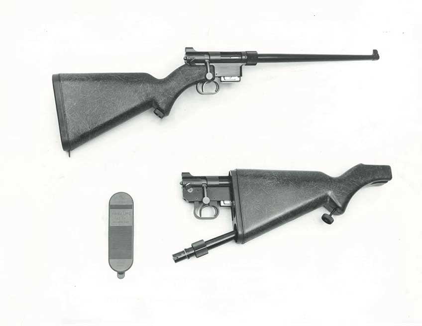 Image of the ArmaLite AR-5 assembled and configured for stowage.