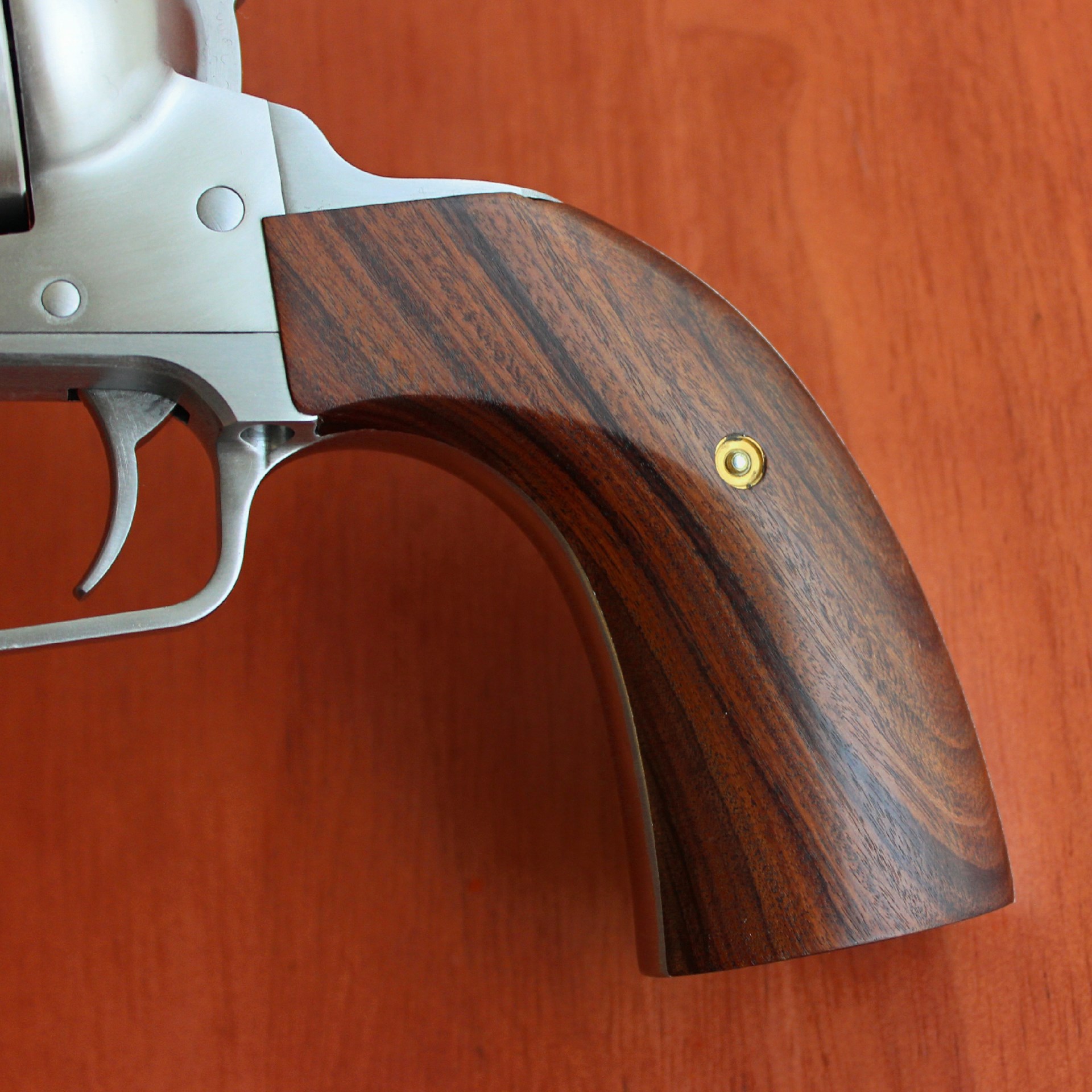 Magnum Research BFR stainless steel detail closeup grip rosewood stock