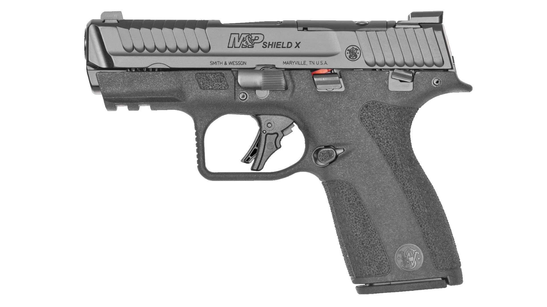 Left side of the Smith & Wesson Shield X pistol.