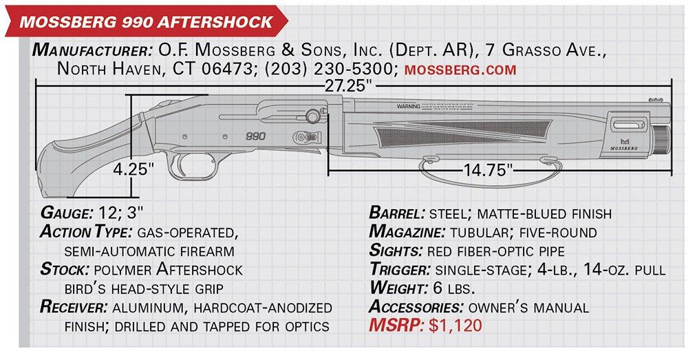 Mossberg 990 Aftershock specs