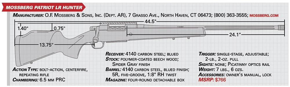 mossberg patriot lr hunter specs