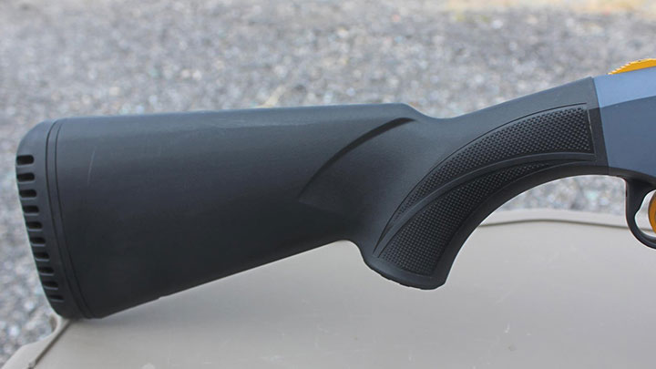 The butt of the Mossberg 940 JM Pro.