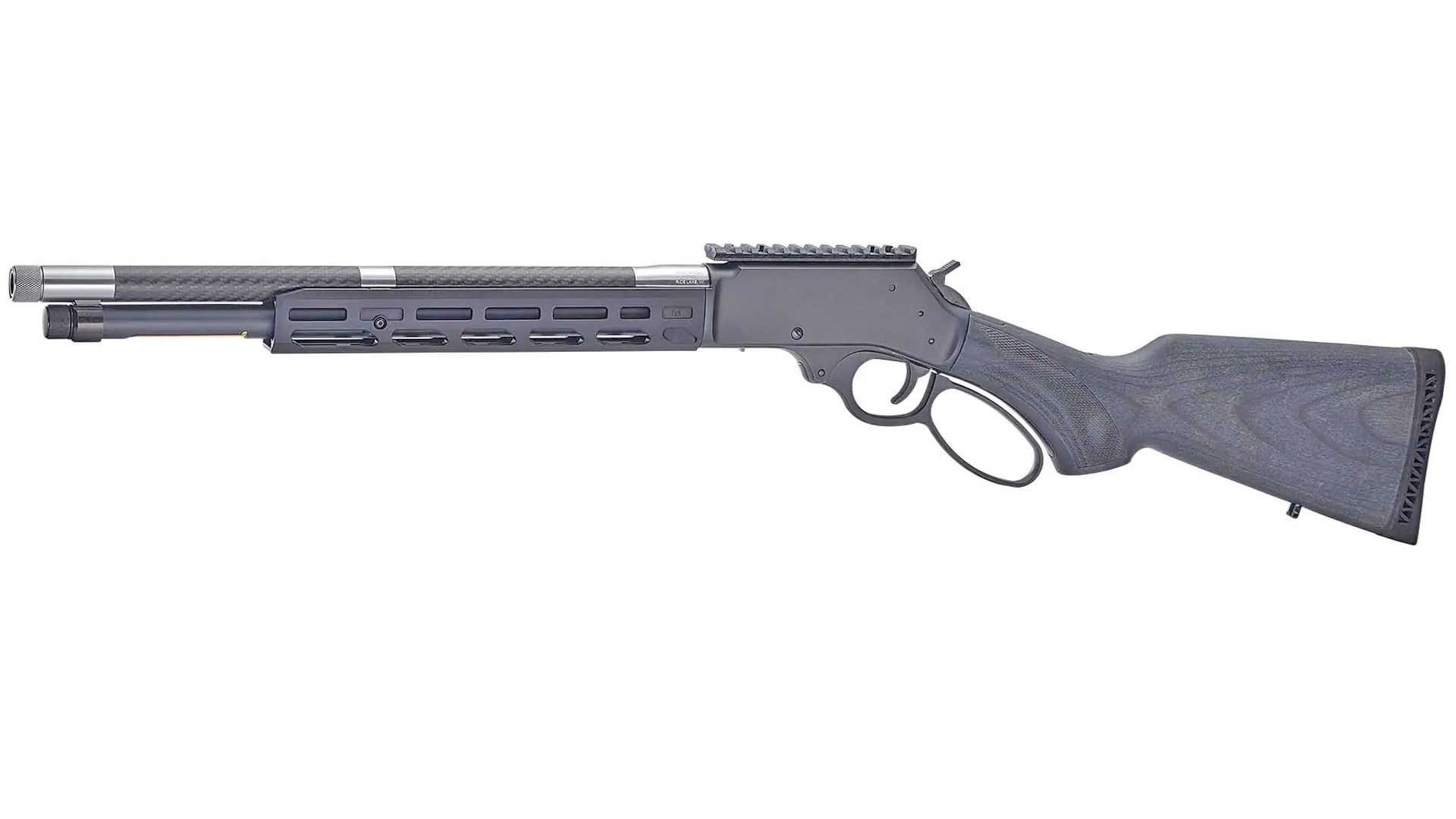Left side of the Henry Repeating Arms HUSH lever-action rifle.