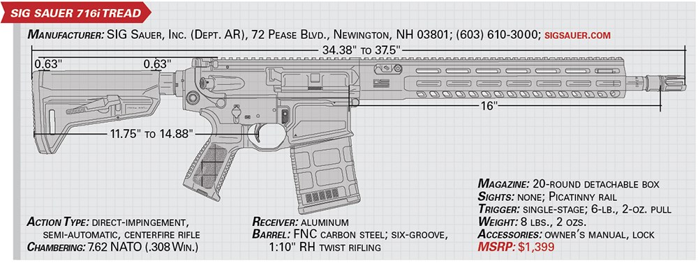 sig sauer 716i tread specs