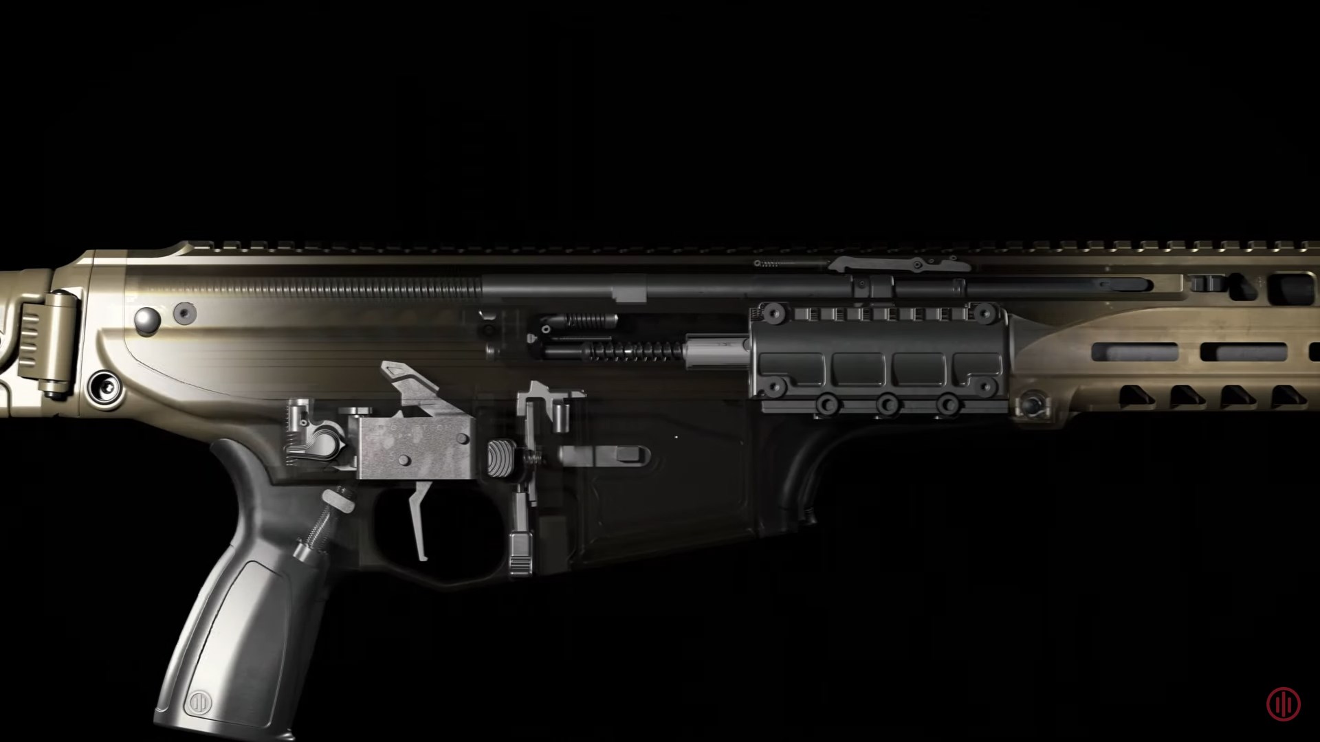 PWS UXR cutaway digital rendering rifle parts