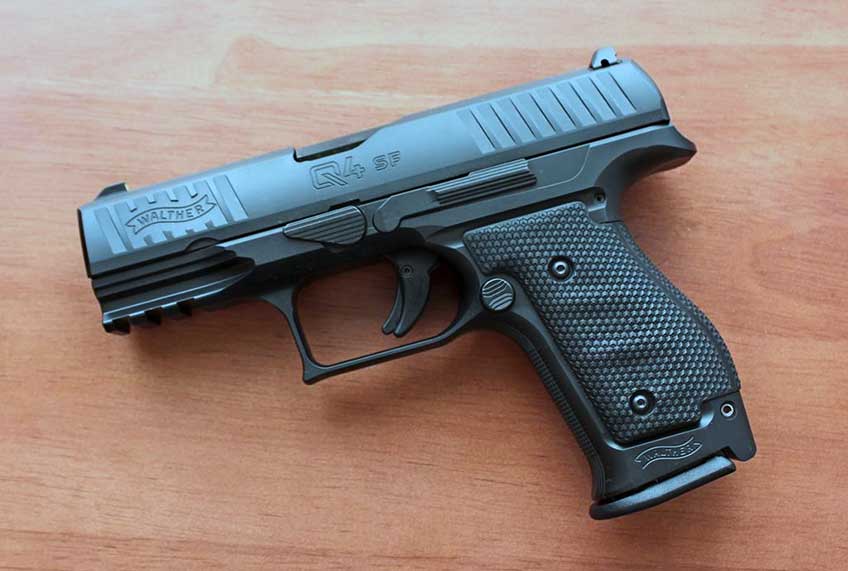 left side walther arms q4 semi-automatic handgun pistol black
