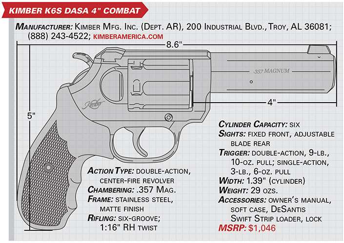 kimber k6s dasa 4&quot; combat specs