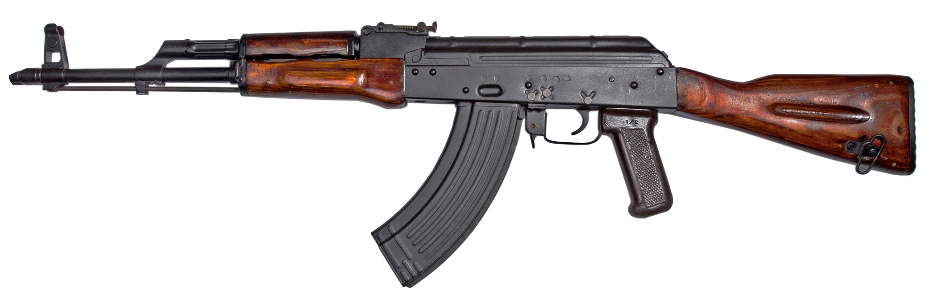 Left side view of a 1970 Izhévsky mashinostroítelny Zavod (IZhMASh) AKM.