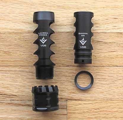 The VG6 Lambda PRS65 compared to the VG6 Gamma 65 muzzle-break.