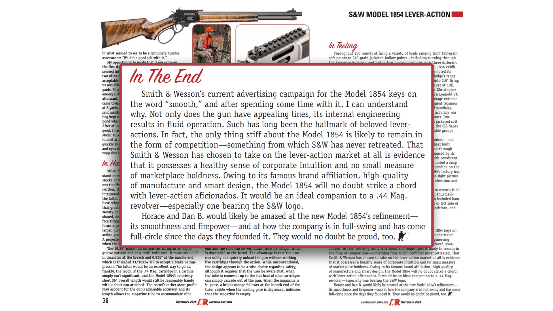 Magazine article spread with snippet overlay text on image