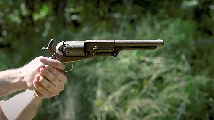 Shooting a Colt Walker revolver.