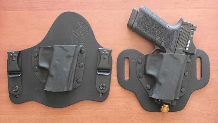 The CrossBreed Holster&#x27;s SuperTuck inside-the-waistband and the SnapSlide belt holster.
