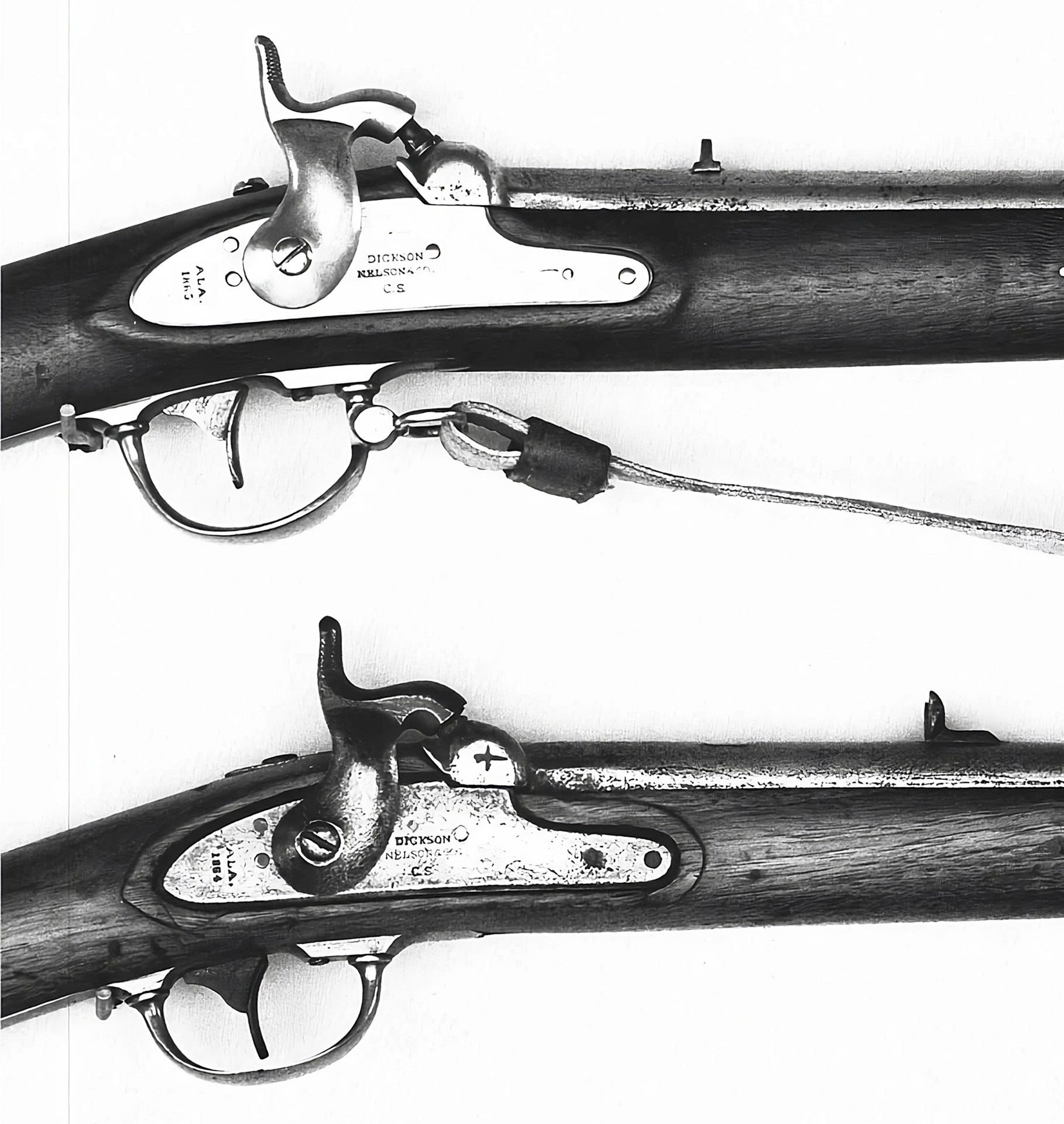 Dickson, Nelson lock plate markings guns