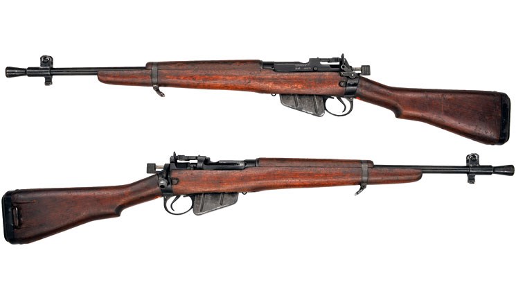 Lee-Enfield No. 5 Jungle carbine shown right and left side.