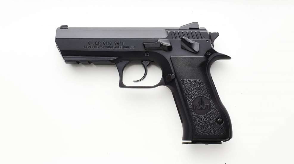 IWI US Jericho 941 left-side view black semi-automatic 9 mm Luger handgun pistol