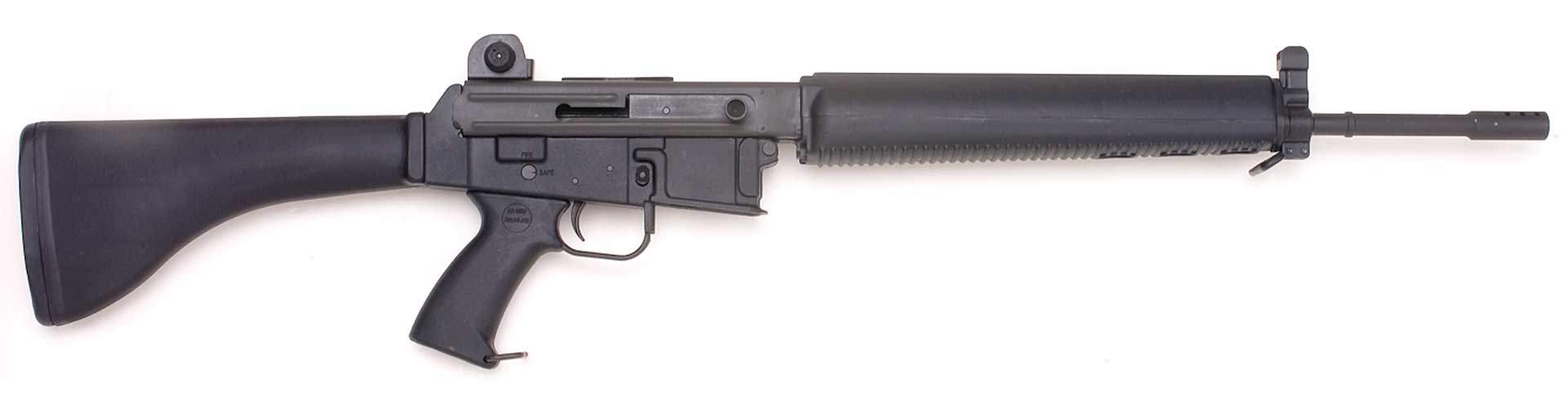 right side rifle armalite ar-180b black gun carbine