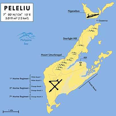 Map of Peleliu by the author.