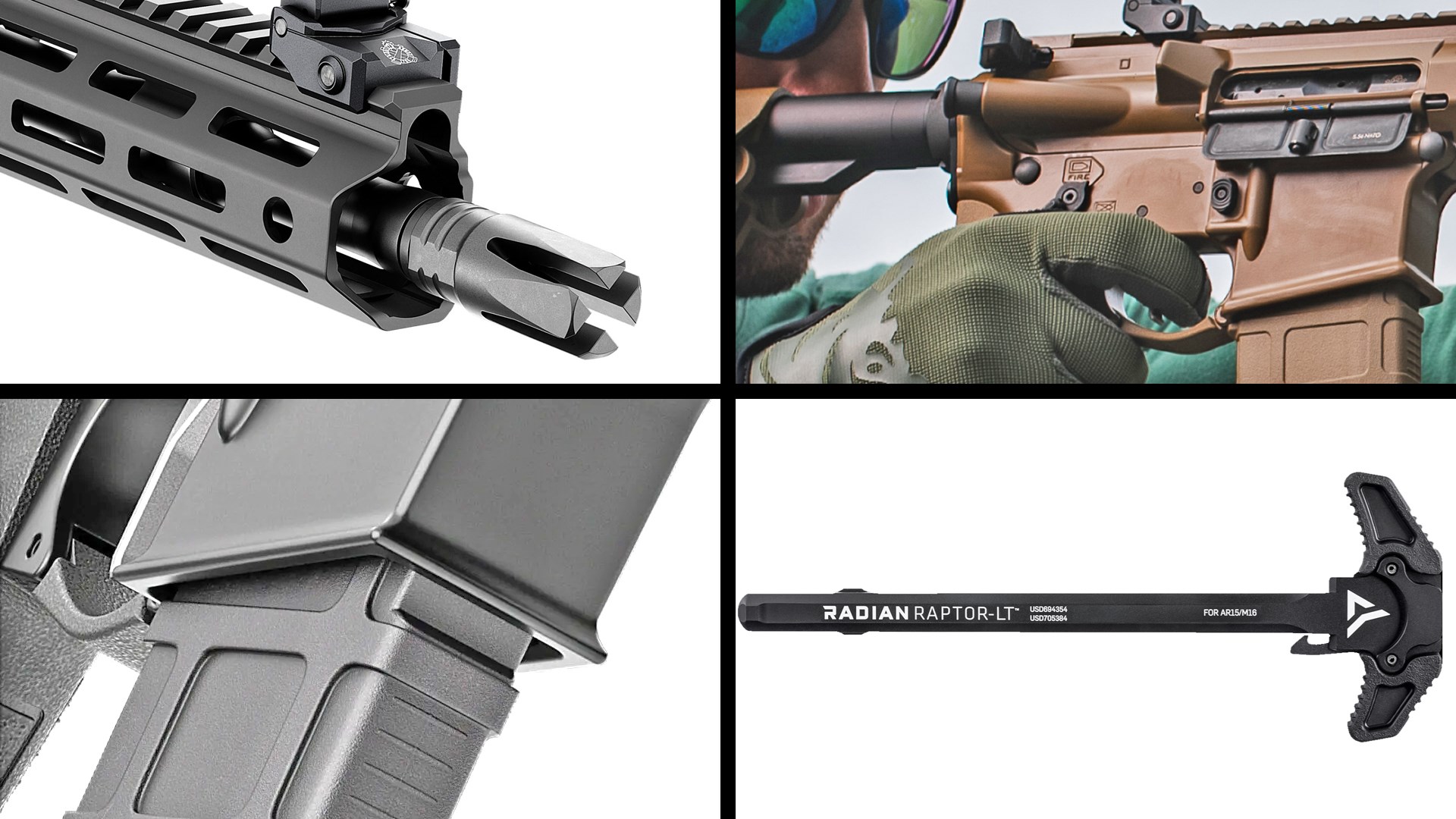 Collage of detail shots of the Springfield Armory Saint Victor AR-15.