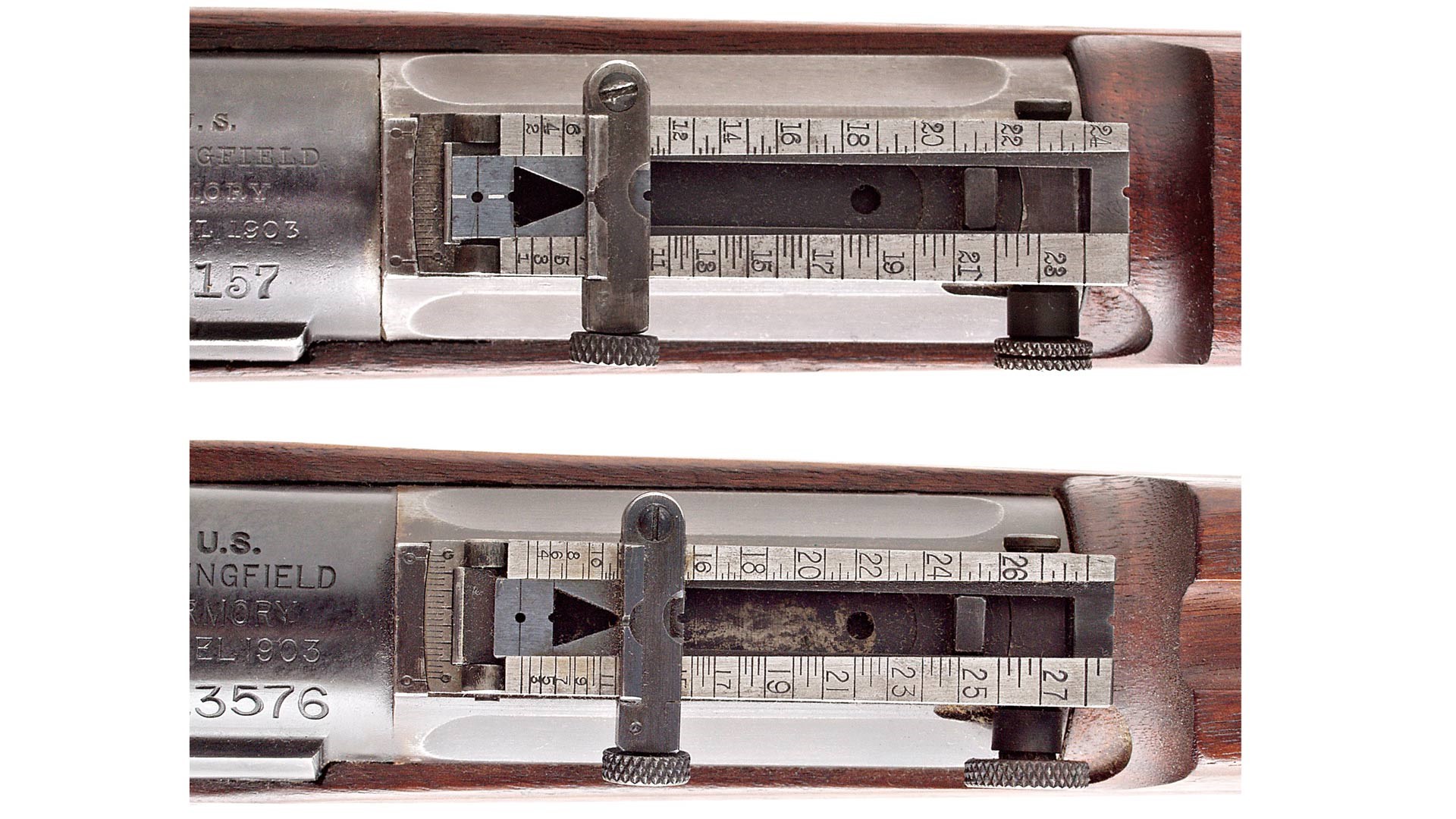 Comparison of u.S. Springfield Model of 1903 rifles sights ladder