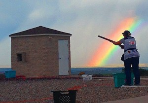 Kim Rhode shooting clays.