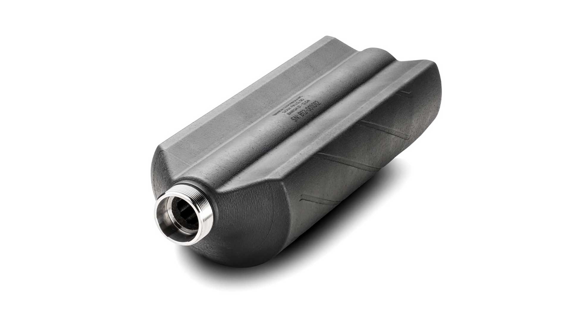 Rear view of the Silencer Central Banish 12 suppressor.