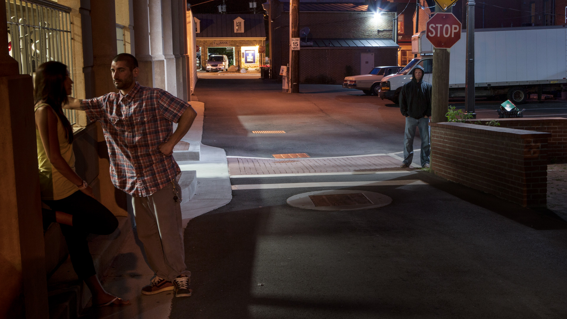 couple in dark alley
