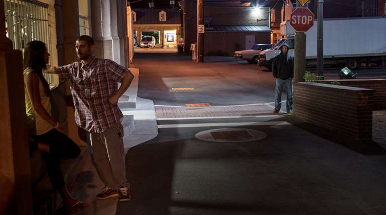 couple in dark alley