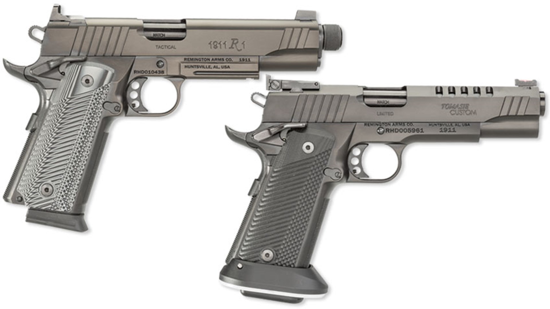 Right-side view of remington double-stack 1911 pistols