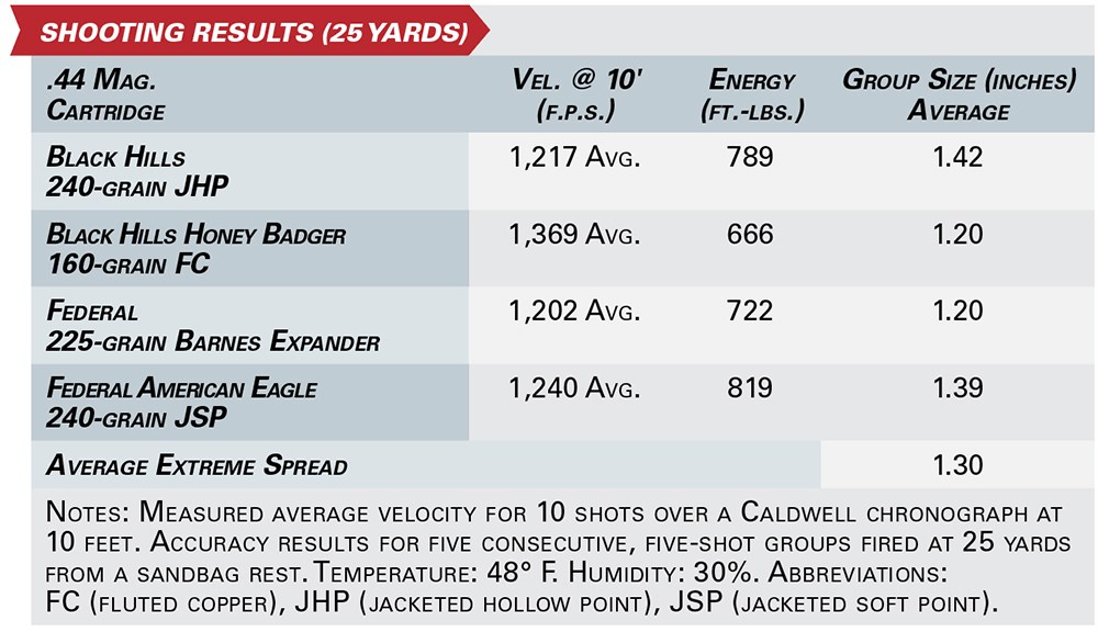 S&W Model 29 shooting results