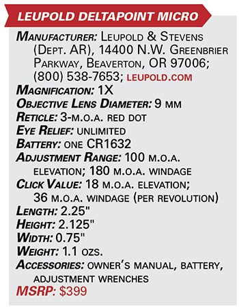 Leupold DeltaPoint Micro specs