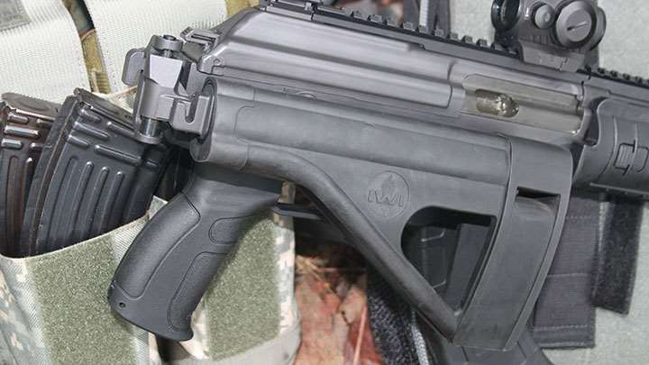 The folded brace on the Galil ACE pistol.