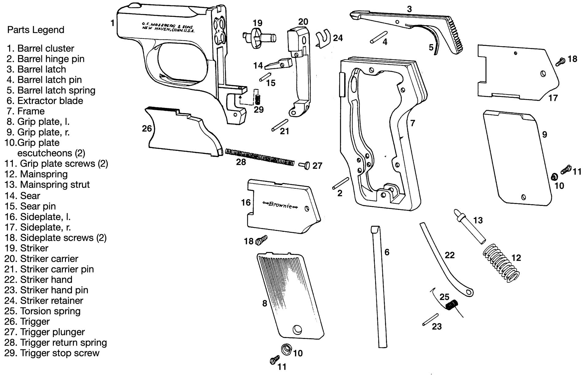 parts diagram gun pistol mossberg