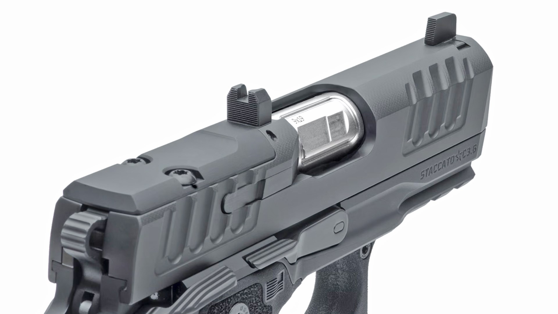 Top view of the Staccato 2011 HD C3.6 pistol.