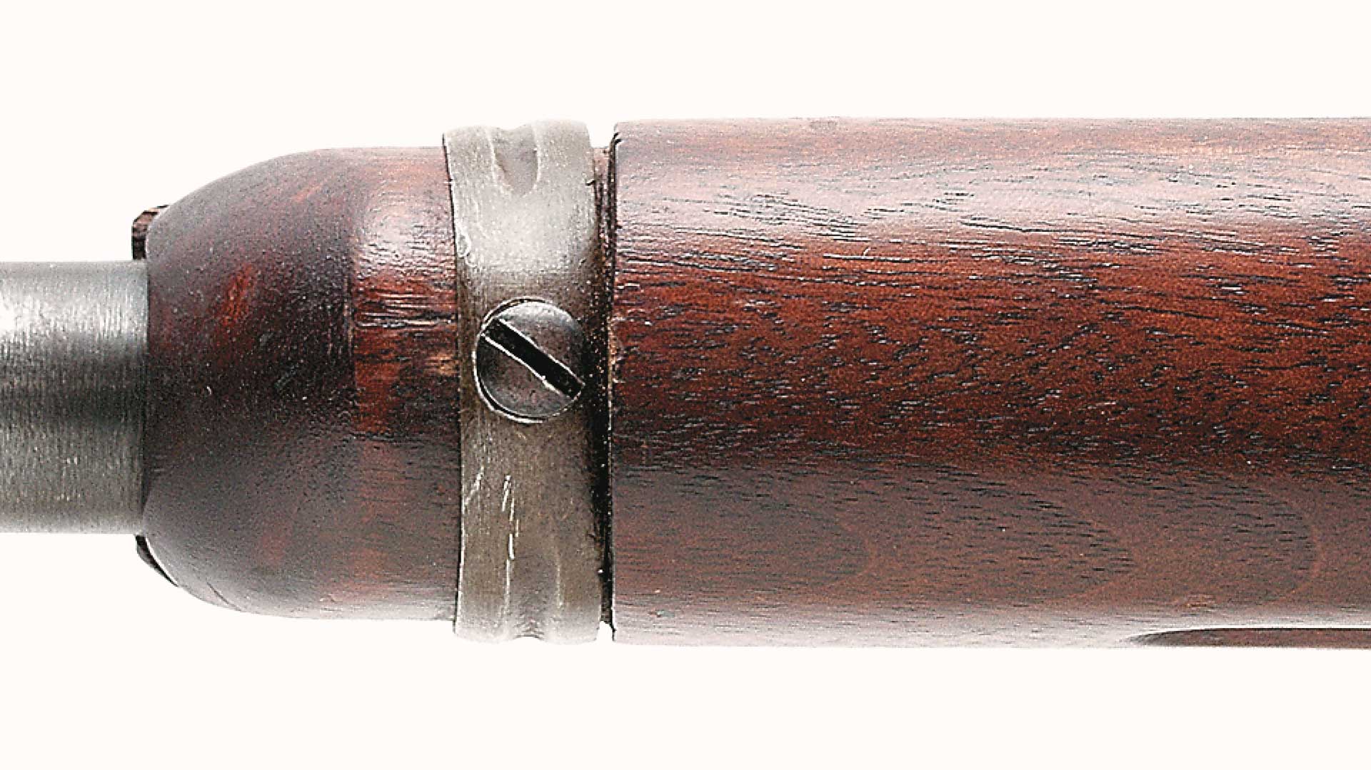 rifle parts wood metal closeup