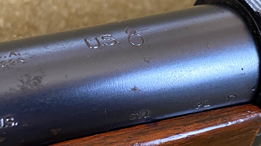 The U.S. Ordnance and other markings on the barrel of the author&#x27;s Remington Model 11 Sportsman.