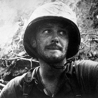 A Marine on Peleliu after several days of fighting – Oct., 1944. (National Archives 80-G-48358 WAR &amp; CONFLICT #1182).