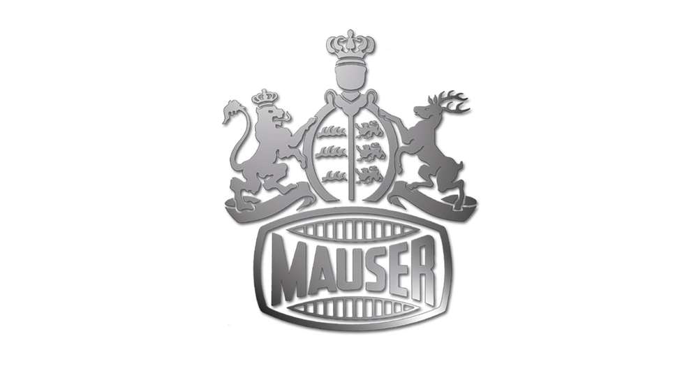Mauser Logo silver gray lion deer elk