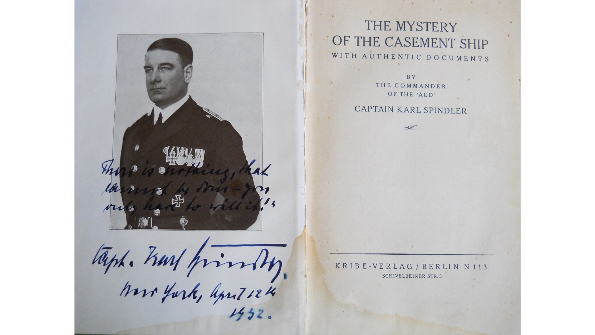 The Mystery Of The Casement Ship booklet and photograph signature writing ink