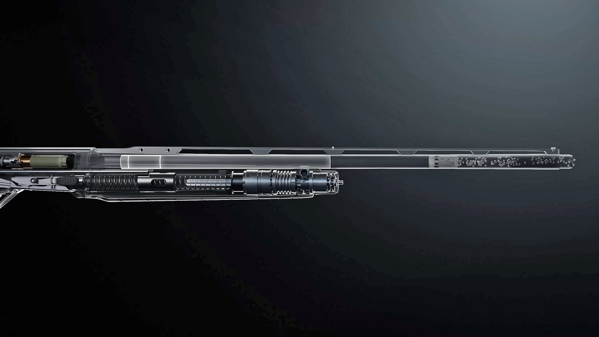 3D rendering of the Beretta AX800 Suprema's barrel and gas operation.