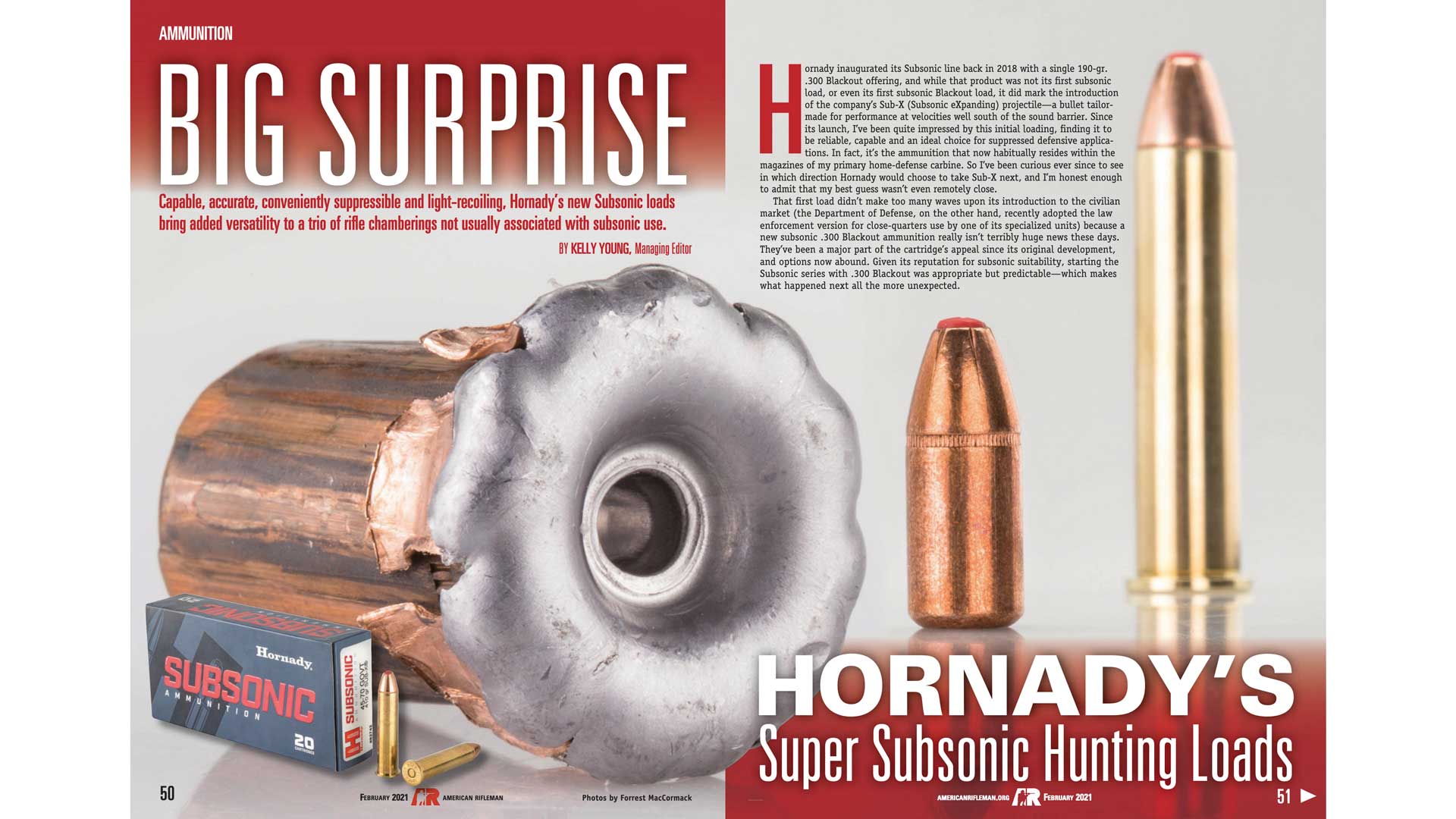 Hornady Subsonic magazine screenshot article centerfold words bullets ammo ballistic testing